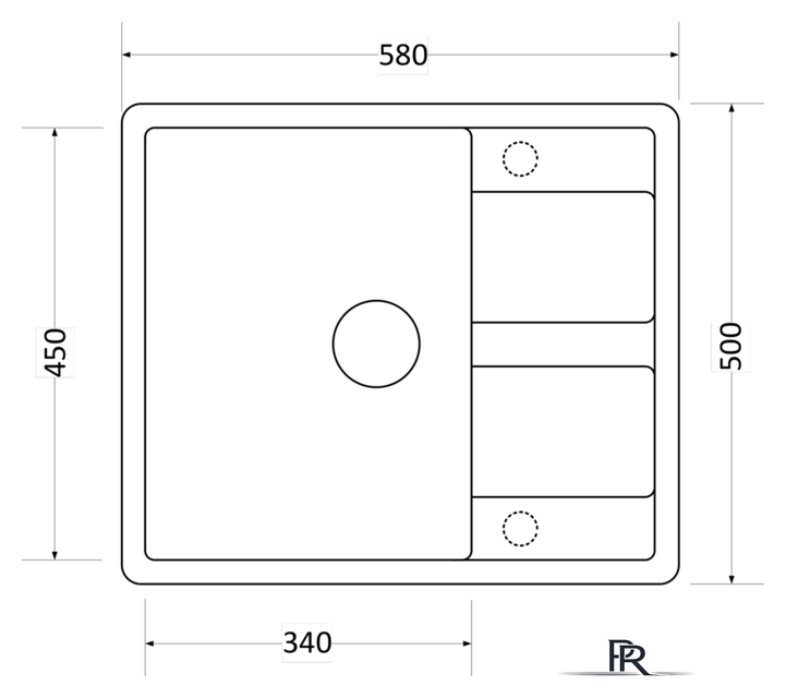 Кухонная мойка ZorG Apollo 58 (серый жемчуг) - Изображение №3 — Интернет-магазин ПроЗаказ