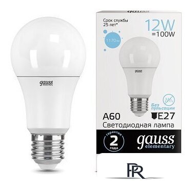 Светодиодная лампочка Gauss Elementary A60 E27 12Вт 1170lm 6500K 23232 (10 шт) - Изображение №1 — Интернет-магазин ПроЗаказ