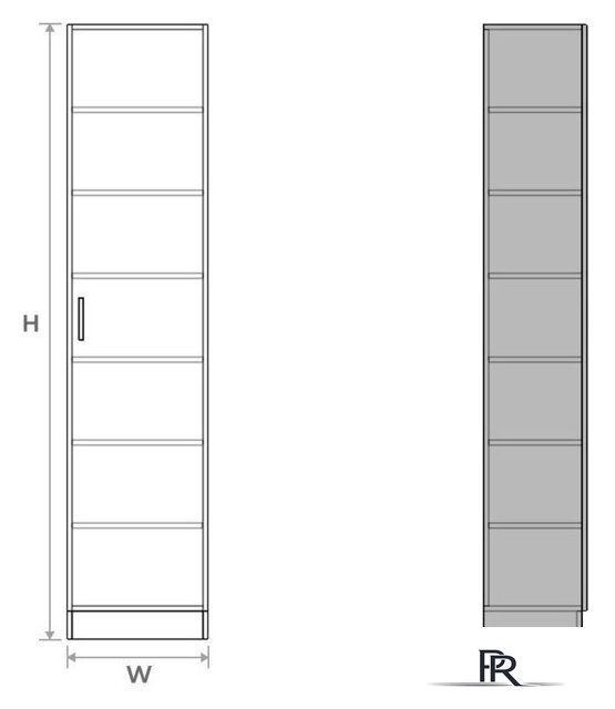 Шкаф-пенал Макс Стайл Kart 18 BySpan 219x50x42 8B4250 (белый 601) - Изображение №3 — Интернет-магазин ПроЗаказ