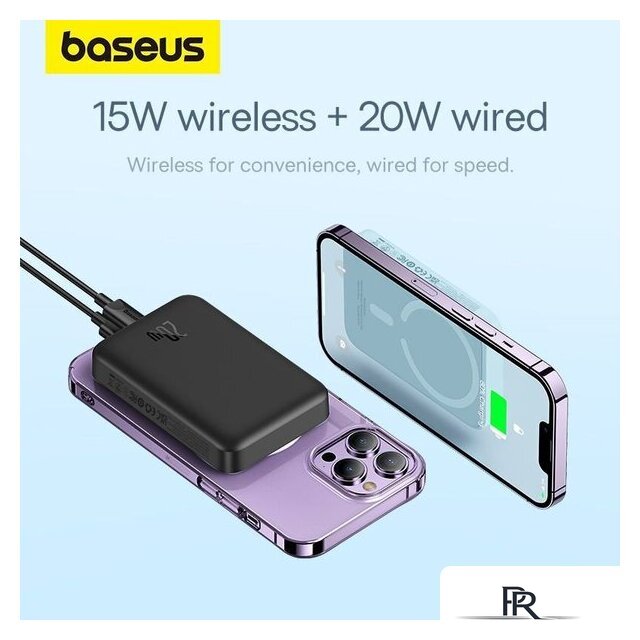 Внешний аккумулятор Baseus Magnetic Mini Air Wireless Fast Charge Power Bank 20W 10000mAh (черный) - Изображение №13 — Интернет-магазин ПроЗаказ