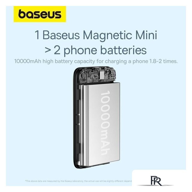 Внешний аккумулятор Baseus Magnetic Mini Air Wireless Fast Charge Power Bank 20W 10000mAh (черный) - Изображение №15 — Интернет-магазин ПроЗаказ
