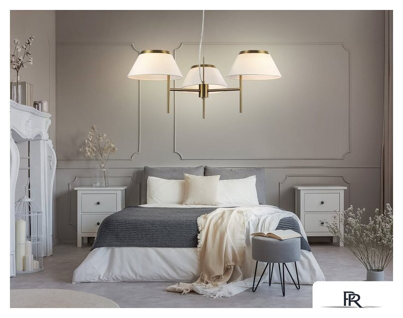 Подвесная люстра Ambrella LH72471/3 BS/WH (латунь/белый) - Изображение №7 — Интернет-магазин ПроЗаказ