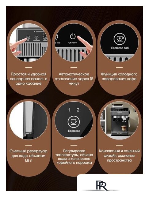 Рожковая кофеварка KaringBee CM5520 (черный) - Изображение №5 — Интернет-магазин ПроЗаказ