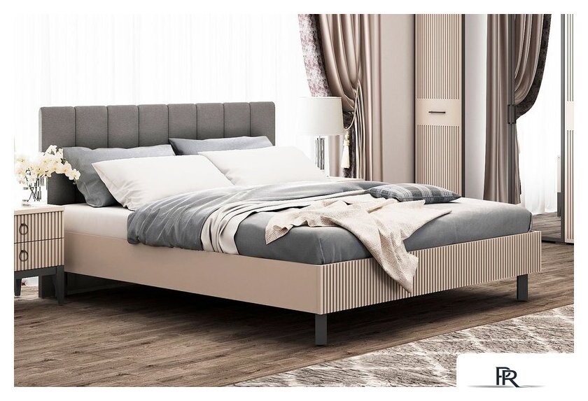 Кровать Ангстрем Хилтон спальня ХТ-800.26 исп.22 (Д2, кашемир серый) - Изображение №2 — Интернет-магазин ПроЗаказ