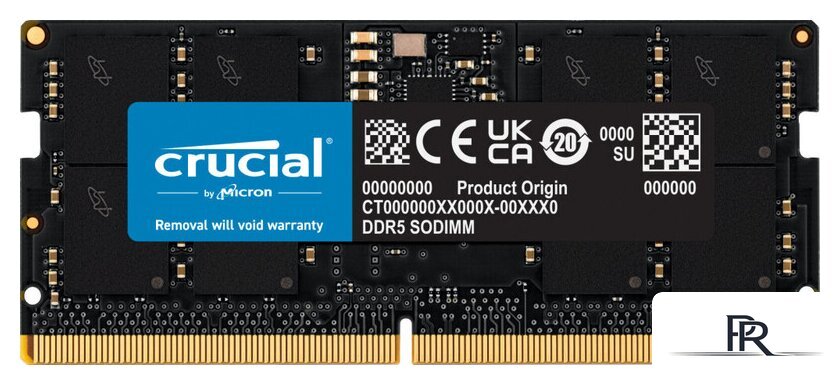Оперативная память Crucial 8ГБ DDR5 SODIMM 4800МГц CT8G48C40S5 - Изображение №1 — Интернет-магазин ПроЗаказ