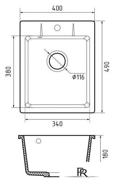 Кухонная мойка GranFest Urban GF-UR-240 (серый) - Изображение №3 — Интернет-магазин ПроЗаказ