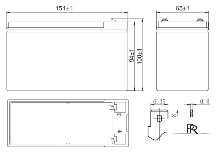 Аккумулятор для ИБП Delta HR 12-34W (12В/9 А·ч) - Изображение №2 — Интернет-магазин ПроЗаказ