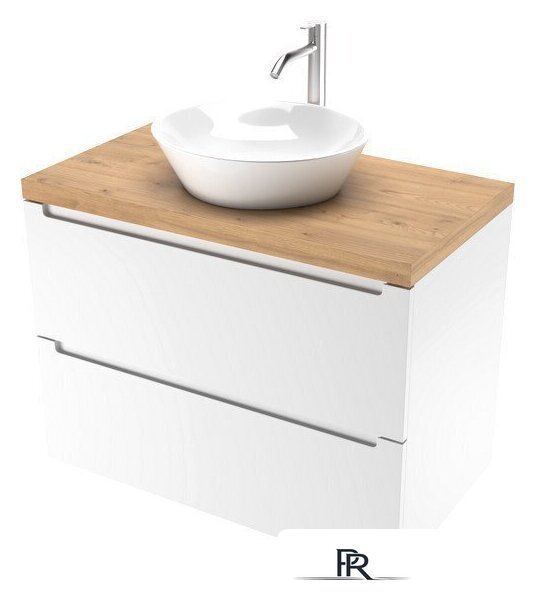  ЗОВ Тумба под умывальник Дион 70 D70LWP0M9003MKV5-HPL38T (туя/белый матовый) - Изображение №1 — Интернет-магазин ПроЗаказ