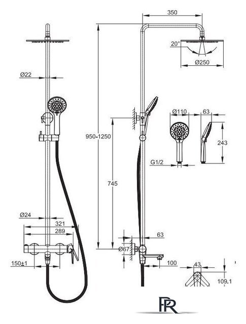 Душевая система  Cersanit Moduo 64088 - Изображение №10 — Интернет-магазин ПроЗаказ