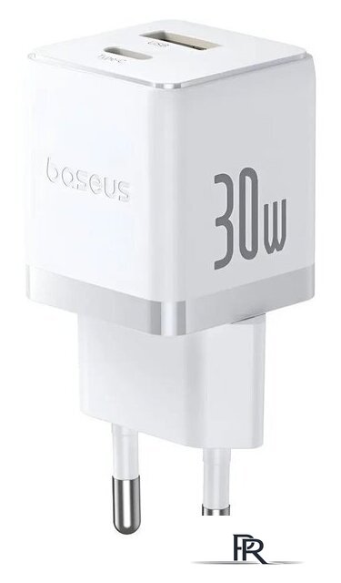 Сетевое зарядное Baseus Palm Fast Charger C+U 30W EU P1011160A213-00 (белый) - Изображение №1 — Интернет-магазин ПроЗаказ