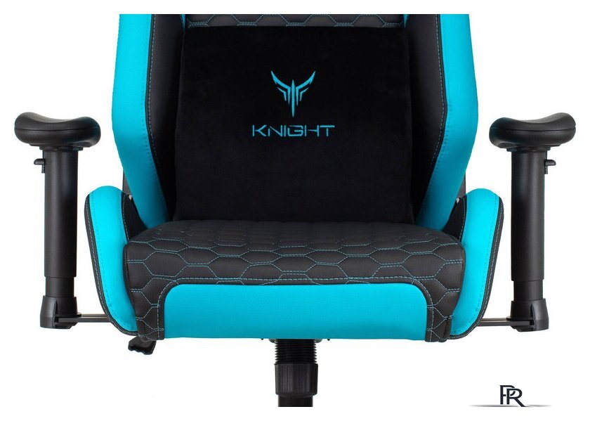 Игровое (геймерское) кресло Knight Neon (черный/голубой) - Изображение №10 — Интернет-магазин ПроЗаказ