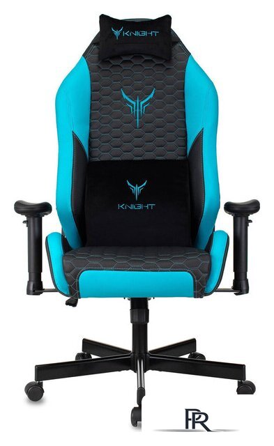 Игровое (геймерское) кресло Knight Neon (черный/голубой) - Изображение №2 — Интернет-магазин ПроЗаказ