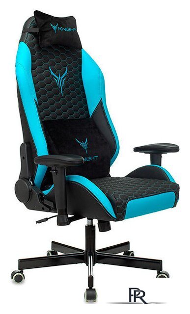 Игровое (геймерское) кресло Knight Neon (черный/голубой) - Изображение №1 — Интернет-магазин ПроЗаказ