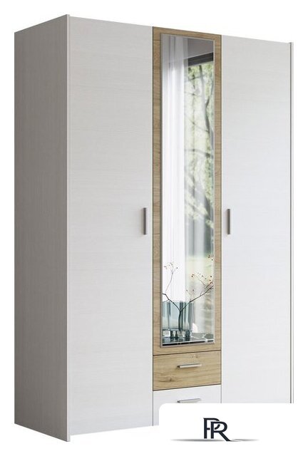 Шкаф распашной Евва Венеция ВН-3D1Z2S (бодега белый/гикори кингстон) - Изображение №1 — Интернет-магазин ПроЗаказ