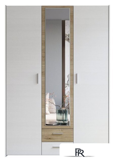 Шкаф распашной Евва Венеция ВН-3D1Z2S (бодега белый/гикори кингстон) - Изображение №2 — Интернет-магазин ПроЗаказ