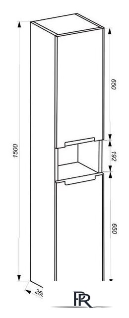  ЗОВ Шкаф-пенал Дион 150 DP150LWP0M9003MKV5 (белый матовый) - Изображение №4 — Интернет-магазин ПроЗаказ
