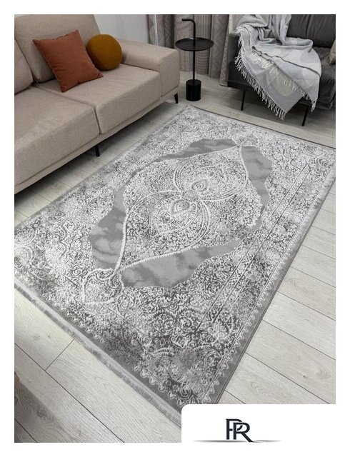 Ковер для жилой комнаты Radjab Carpet Афина Прямоугольник 9017A 12896RK (1.6x3, Grey/Cream) - Изображение №2 — Интернет-магазин ПроЗаказ