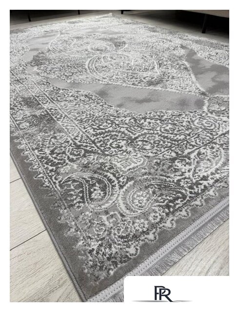 Ковер для жилой комнаты Radjab Carpet Афина Прямоугольник 9017A 12896RK (1.6x3, Grey/Cream) - Изображение №6 — Интернет-магазин ПроЗаказ