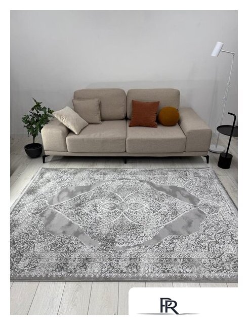 Ковер для жилой комнаты Radjab Carpet Афина Прямоугольник 9017A 12896RK (1.6x3, Grey/Cream) - Изображение №5 — Интернет-магазин ПроЗаказ
