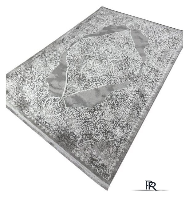 Ковер для жилой комнаты Radjab Carpet Афина Прямоугольник 9017A 12896RK (1.6x3, Grey/Cream) - Изображение №1 — Интернет-магазин ПроЗаказ