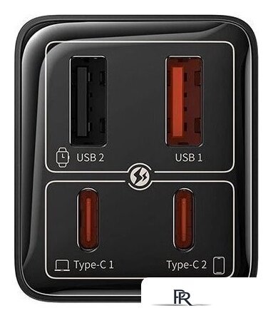 Сетевое зарядное Baseus GaN6 Pro Fast Charger 2C + 2U 100W P10162705112-00 (черный) - Изображение №2 — Интернет-магазин ПроЗаказ