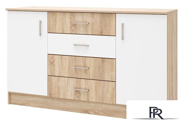 Комод Памир Беатрис 1400 (дуб сонома-белый глянец) - Изображение №1 — Интернет-магазин ПроЗаказ