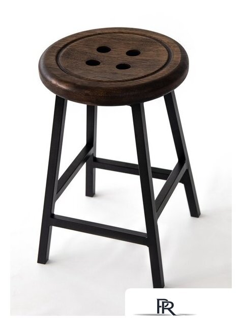 Табурет Stal-Massiv Button-47 (дуб мореный/черный) - Изображение №2 — Интернет-магазин ПроЗаказ