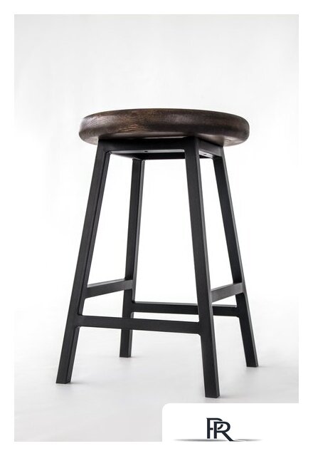 Табурет Stal-Massiv Button-47 (дуб мореный/черный) - Изображение №4 — Интернет-магазин ПроЗаказ