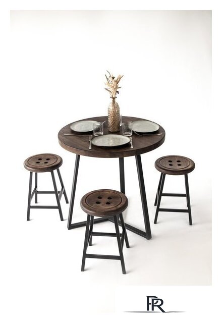 Табурет Stal-Massiv Button-47 (дуб мореный/черный) - Изображение №14 — Интернет-магазин ПроЗаказ