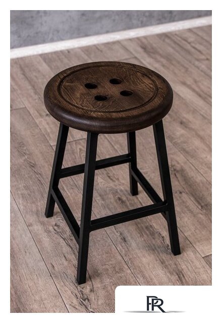 Табурет Stal-Massiv Button-47 (дуб мореный/черный) - Изображение №10 — Интернет-магазин ПроЗаказ