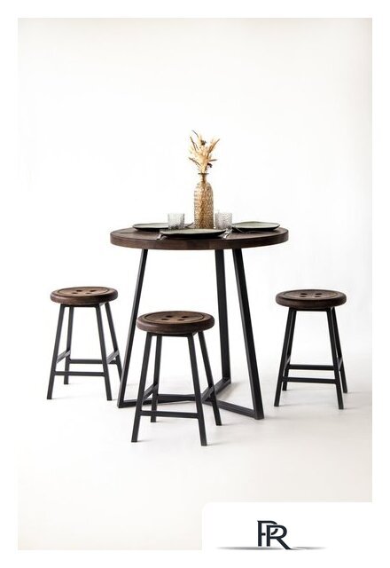 Табурет Stal-Massiv Button-47 (дуб мореный/черный) - Изображение №13 — Интернет-магазин ПроЗаказ