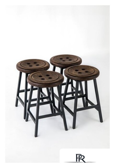 Табурет Stal-Massiv Button-47 (дуб мореный/черный) - Изображение №9 — Интернет-магазин ПроЗаказ