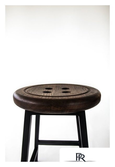 Табурет Stal-Massiv Button-47 (дуб мореный/черный) - Изображение №5 — Интернет-магазин ПроЗаказ