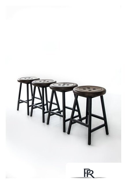 Табурет Stal-Massiv Button-47 (дуб мореный/черный) - Изображение №7 — Интернет-магазин ПроЗаказ