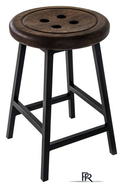 Табурет Stal-Massiv Button-47 (дуб мореный/черный) - Изображение №1 — Интернет-магазин ПроЗаказ