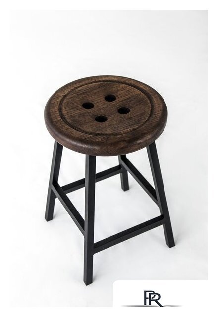 Табурет Stal-Massiv Button-47 (дуб мореный/черный) - Изображение №3 — Интернет-магазин ПроЗаказ