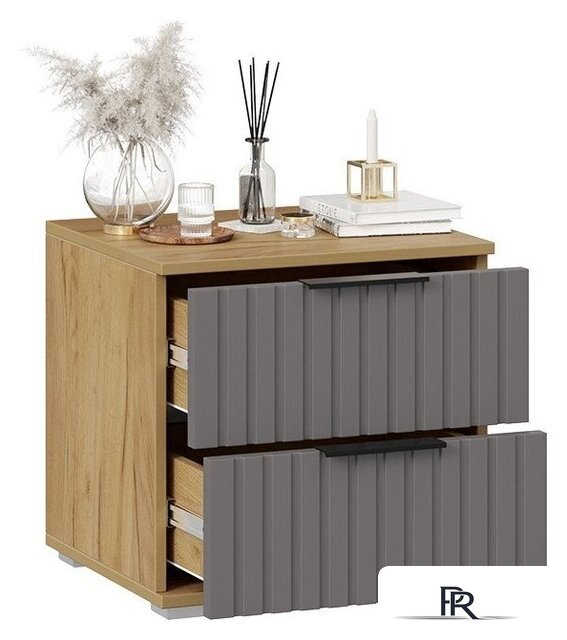 Тумба Трия Хилтон (дуб крафт золотой/графит матовый) - Изображение №4 — Интернет-магазин ПроЗаказ