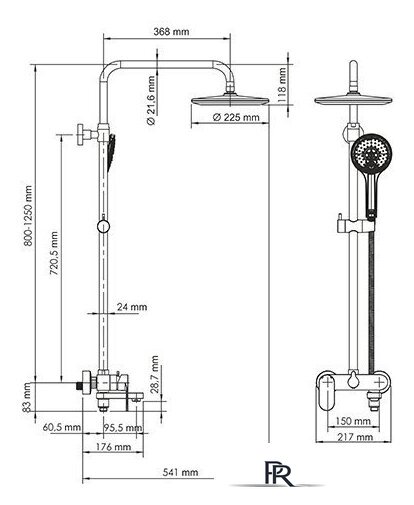 Душевая система  Wasserkraft A17401 - Изображение №2 — Интернет-магазин ПроЗаказ