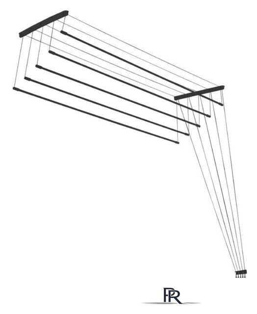 Сушилка для белья Comfort Alumin Group Потолочная 5 прутьев Black Diamond 190 см (алюминий) - Изображение №1 — Интернет-магазин ПроЗаказ