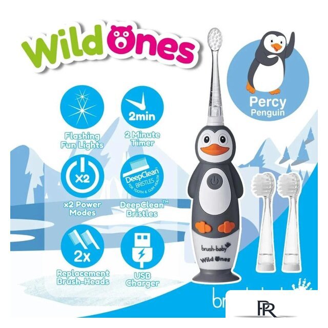 Электрическая зубная щетка Brush-Baby WildOnes Penguin - Изображение №3 — Интернет-магазин ПроЗаказ