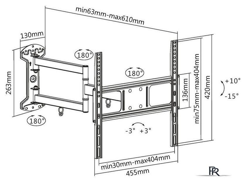 Кронштейн для телевизора Ultramounts UM906 (черный) - Изображение №11 — Интернет-магазин ПроЗаказ