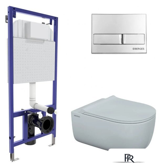 Унитаз подвесной Berges Wasserhaus Ego XL Rimless + Toma Slim SO + Novum525 + L3 043203 - Изображение №1 — Интернет-магазин ПроЗаказ
