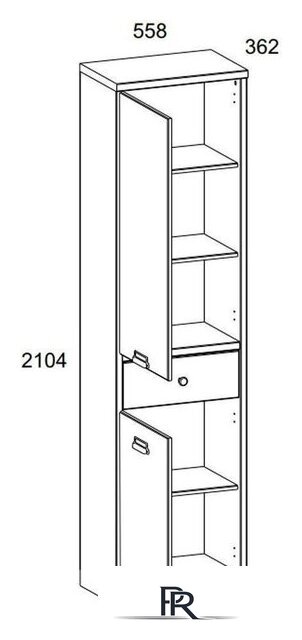 Шкаф-пенал Anrex Diesel 2D1S/D1 Дуб Мадура/Веллингтон - Изображение №3 — Интернет-магазин ПроЗаказ