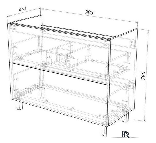  Garda Тумба под умывальник Grado 58 100 26.58.100 - Изображение №2 — Интернет-магазин ПроЗаказ