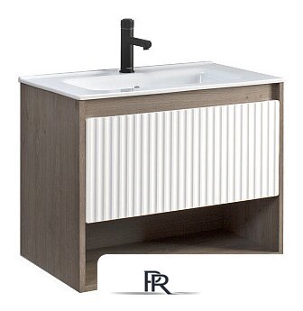  Belux Тумба под умывальник Долли НП 70-01 (177, белый глянцевый/дуб денвер) - Изображение №1 — Интернет-магазин ПроЗаказ