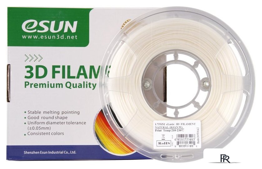 Пластик eSUN eLastic 1.75 мм 1000 г (натуральный) - Изображение №4 — Интернет-магазин ПроЗаказ