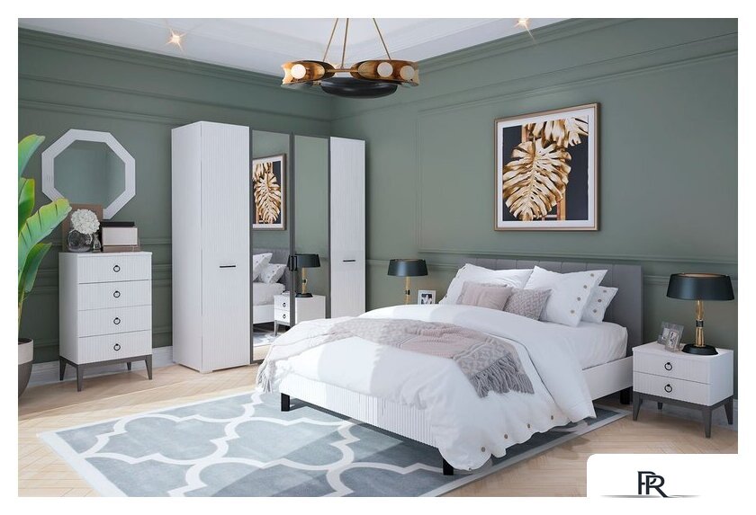 Кровать Ангстрем Хилтон спальня ХТ-800.26 исп.21 (Д1, белый премиум) - Изображение №5 — Интернет-магазин ПроЗаказ