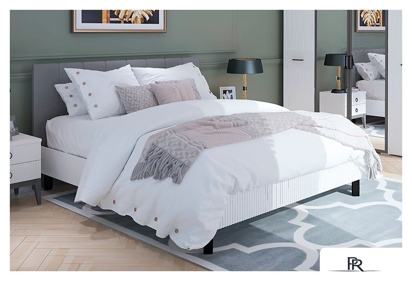 Кровать Ангстрем Хилтон спальня ХТ-800.26 исп.21 (Д1, белый премиум) - Изображение №2 — Интернет-магазин ПроЗаказ