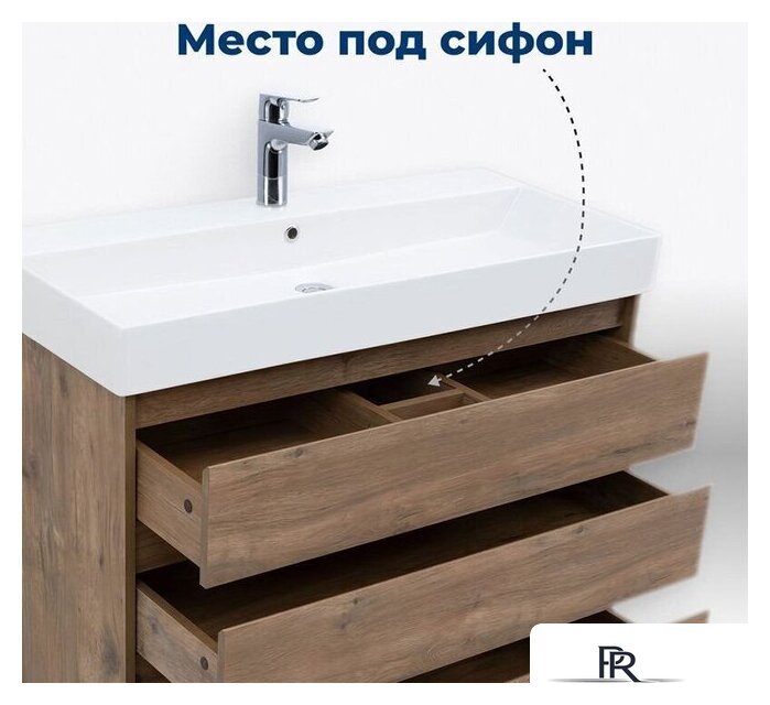  Aquanet Тумба под умывальник Nova Lite 85 302477 (дуб рустикальный) - Изображение №10 — Интернет-магазин ПроЗаказ