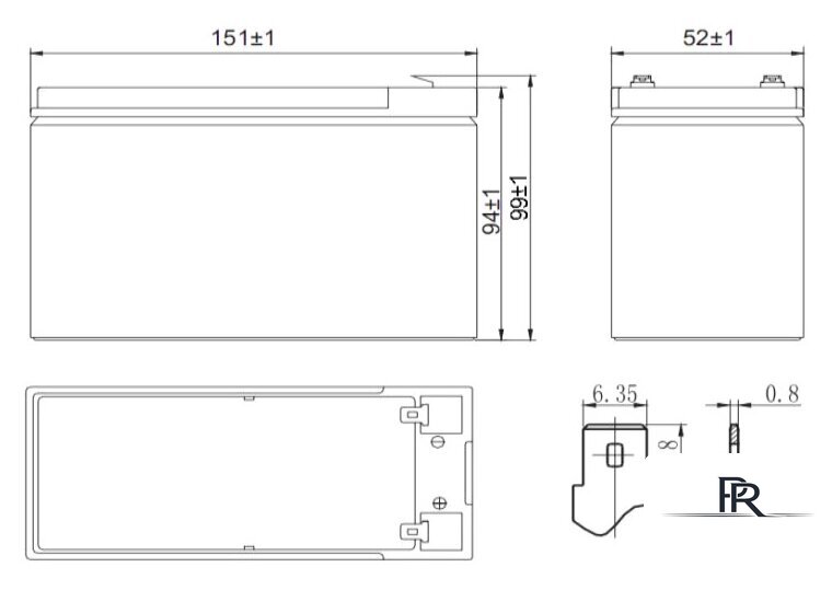 Аккумулятор для ИБП Delta HR 12-24W (12В/6 А·ч) - Изображение №2 — Интернет-магазин ПроЗаказ